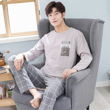Load image into Gallery viewer, Yidanna long sleeve pijama cotton pajamas set for male plus size sleep clothing casual nightie sleepwear men pyjamas suit autumn