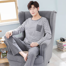 Load image into Gallery viewer, Yidanna long sleeve pijama cotton pajamas set for male plus size sleep clothing casual nightie sleepwear men pyjamas suit autumn