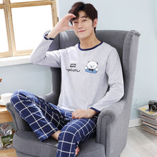Load image into Gallery viewer, Yidanna long sleeve pijama cotton pajamas set for male plus size sleep clothing casual nightie sleepwear men pyjamas suit autumn