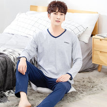Load image into Gallery viewer, Yidanna long sleeve pijama cotton pajamas set for male plus size sleep clothing casual nightie sleepwear men pyjamas suit autumn