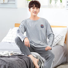 Load image into Gallery viewer, Yidanna long sleeve pijama cotton pajamas set for male plus size sleep clothing casual nightie sleepwear men pyjamas suit autumn