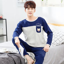 Load image into Gallery viewer, Yidanna long sleeve pijama cotton pajamas set for male plus size sleep clothing casual nightie sleepwear men pyjamas suit autumn