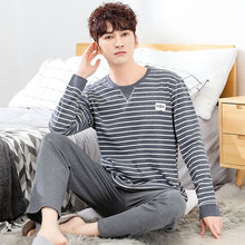 Load image into Gallery viewer, Yidanna long sleeve pijama cotton pajamas set for male plus size sleep clothing casual nightie sleepwear men pyjamas suit autumn