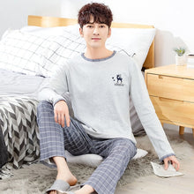 Load image into Gallery viewer, Yidanna long sleeve pijama cotton pajamas set for male plus size sleep clothing casual nightie sleepwear men pyjamas suit autumn