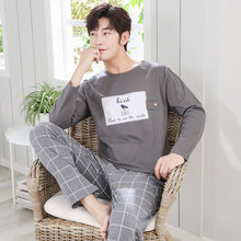Load image into Gallery viewer, Yidanna long sleeve pijama cotton pajamas set for male plus size sleep clothing casual nightie sleepwear men pyjamas suit autumn