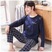 Load image into Gallery viewer, Yidanna long sleeve pijama cotton pajamas set for male plus size sleep clothing casual nightie sleepwear men pyjamas suit autumn
