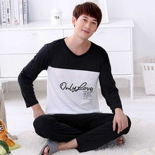 Load image into Gallery viewer, Stripe pajamas men long sleeve pijama set for male plus size sleep clothing casual nightie sleepwear man pyjamas suit autumn