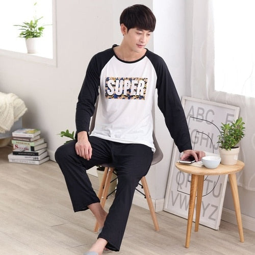 Plus Size Casual Striped Cotton Pajama Sets Men Long Sleeve Long Pants  Sleepwear Pyjama XXL(77.5-90kg) 2 (8 5XL(120) : : Clothing,  Shoes & Accessories