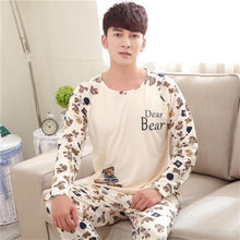 Load image into Gallery viewer, Stripe pajamas men long sleeve pijama set for male plus size sleep clothing casual nightie sleepwear man pyjamas suit autumn