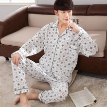 Load image into Gallery viewer, Mens pajamas men sleepwear Cotton Pajama Winter pijama hombre Mens Sleepwear Striped Sleepwear Sleep&amp;Lounge Pyjamas Plus Size