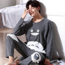 Load image into Gallery viewer, Yidanna long sleeve pijama cotton pajamas set for male plus size sleep clothing casual nightie sleepwear men pyjamas suit autumn