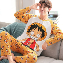Load image into Gallery viewer, Yidanna long sleeve pijama cotton pajamas set for male plus size sleep clothing casual nightie sleepwear men pyjamas suit autumn