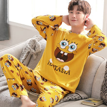 Load image into Gallery viewer, Yidanna long sleeve pijama cotton pajamas set for male plus size sleep clothing casual nightie sleepwear men pyjamas suit autumn