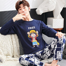 Load image into Gallery viewer, Yidanna long sleeve pijama cotton pajamas set for male plus size sleep clothing casual nightie sleepwear men pyjamas suit autumn