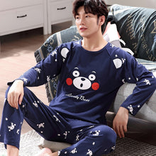 Load image into Gallery viewer, Yidanna long sleeve pijama cotton pajamas set for male plus size sleep clothing casual nightie sleepwear men pyjamas suit autumn