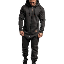 Load image into Gallery viewer, Hoodies Overalls Men Pure Color Splicing Jumpsuit Long Sleeve Male Clothes Men's Jumpsuits One-piece Garment Pajama Streetwear