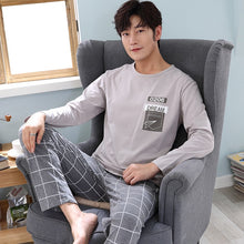Load image into Gallery viewer, 2019 New Style Men's Pajamas Set Autumn Winter Warm Flannel Thicken Male Pajamas Sets Long Sleeve Sleepwear Top +Pant Leisure