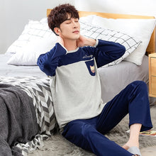 Load image into Gallery viewer, 2019 New Style Men's Pajamas Set Autumn Winter Warm Flannel Thicken Male Pajamas Sets Long Sleeve Sleepwear Top +Pant Leisure