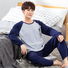 Load image into Gallery viewer, 2019 New Style Men's Pajamas Set Autumn Winter Warm Flannel Thicken Male Pajamas Sets Long Sleeve Sleepwear Top +Pant Leisure