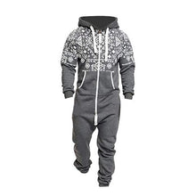 Load image into Gallery viewer, Hoodies Overalls Men Pure Color Splicing Jumpsuit Long Sleeve Male Clothes Men's Jumpsuits One-piece Garment Pajama Streetwear