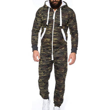 Load image into Gallery viewer, Hoodies Overalls Men Pure Color Splicing Jumpsuit Long Sleeve Male Clothes Men's Jumpsuits One-piece Garment Pajama Streetwear