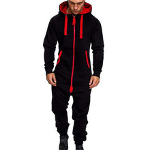 Load image into Gallery viewer, 2020 Mens Pure Color Splicing Jumpsuit Men One-piece Garment Pajama Playsuit Zipper Hoodie Male Onesie Jumpsuits Overalls Hombre