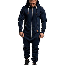 Load image into Gallery viewer, 2020 Mens Pure Color Splicing Jumpsuit Men One-piece Garment Pajama Playsuit Zipper Hoodie Male Onesie Jumpsuits Overalls Hombre