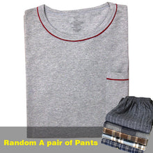 Load image into Gallery viewer, Plus Size 130kg 100% cotton pyjamas men Sleepwear pijamas hombre Short sleeve casual men homewear pajamas sets for male