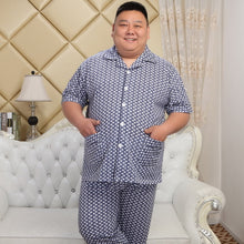 Load image into Gallery viewer, Plus Size 130kg 100% cotton pyjamas men Sleepwear pijamas hombre Short sleeve casual men homewear pajamas sets for male