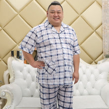 Load image into Gallery viewer, Plus Size 130kg 100% cotton pyjamas men Sleepwear pijamas hombre Short sleeve casual men homewear pajamas sets for male