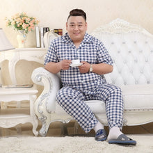 Load image into Gallery viewer, Plus Size 130kg 100% cotton pyjamas men Sleepwear pijamas hombre Short sleeve casual men homewear pajamas sets for male