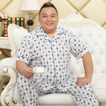 Load image into Gallery viewer, Plus Size 130kg 100% cotton pyjamas men Sleepwear pijamas hombre Short sleeve casual men homewear pajamas sets for male