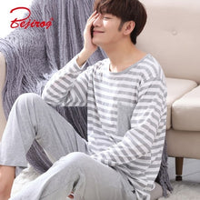 Load image into Gallery viewer, Yidanna long sleeve pijama cotton pajamas set for male plus size sleep clothing casual nightie sleepwear men pyjamas suit autumn